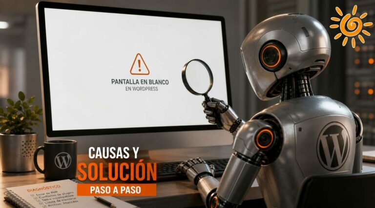 Pantalla blanca en WordPress: causas y solución